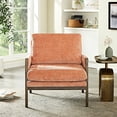 thumbnail image 2 of Orange Velvet Armchair with Mid - Century Design | Great for Various Home Settings and Relaxing | Solid Rubberwood Frame and Soft Cushions | Provides Optimum Comfort and Support, 2 of 2