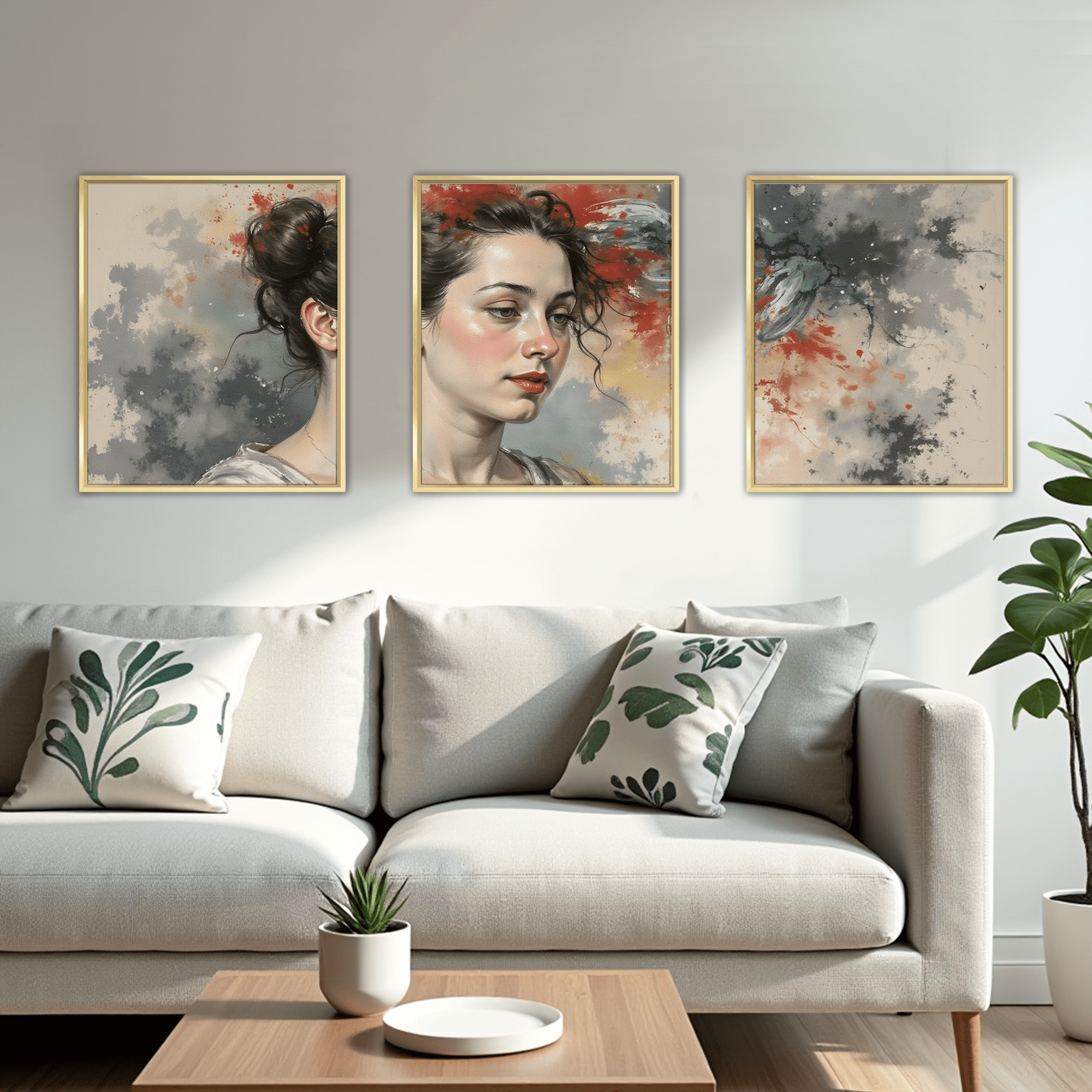 MAYEERTY Modern Abstract Wall Art Painting, Living Room Decor, Glod Aluminum Alloy Frame, 7.87"x9.84"