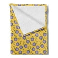 thumbnail image 2 of Floral Soft Flannel Fleece Throw Blanket, Blossoming Spring Flourish Petals Aster Autumn Season September Time, Cozy Plush for Indoor and Outdoor Use, 60" x 80", Blue Violet and Mustard, by Ambesonne, 2 of 5