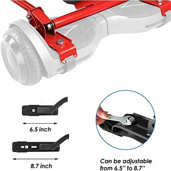 Hoverboard Go Kart Seat Attachment Accessories for Kids Adults, Hoverboard Buggy Attachment with Adjustable Frame for Girls Boys, Transform Hoverboard into a Go Cart, Gift Idea for