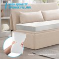 thumbnail image 2 of Mjkone Twin Size Convertible Sofa Bed, Modern Pull Out Linen Sleeper Sofa Couch, Revesible Couch Bed with Cushions&Throw Pillows for Small Place/ Apartment/Living Room/Office/Studio (Beige), 2 of 9