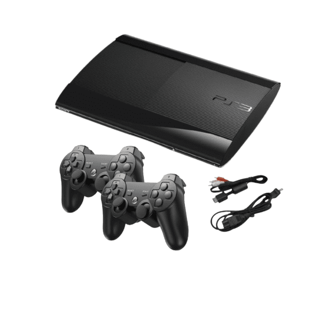 Sony PlayStation 3 Super Slim 500GB Consola Negro Reacondicionado con Dos Controles Retrofam