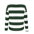 thumbnail image 6 of Duoif Sweaters for Women Trendy Women's Crew Neck Long Sleeve Color Block Knit Sweater Casual Pullover Jumper Tops (Without Positioning Printing) Women's Sweaters Womens Tops Green XXL, 6 of 6