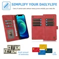 thumbnail image 2 of Wallet leather case suitable for iPhone 12 leather wallet phone case, with card holder and wristband magnetic flip PU bracket, 2 of 5
