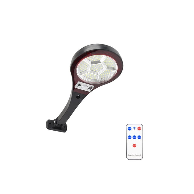 Bearachild Luz solar de pared para el hogar Lámparas de calle montadas en la pared Control remoto para exteriores Lámpara con sensor LED Accesorio de Iluminación y accesorios 107LED Bearachild HA073792-03
