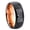 Black And Rose Gold, variant on Islamic Shahada Concave Black Tungsten Men Ring 10MM