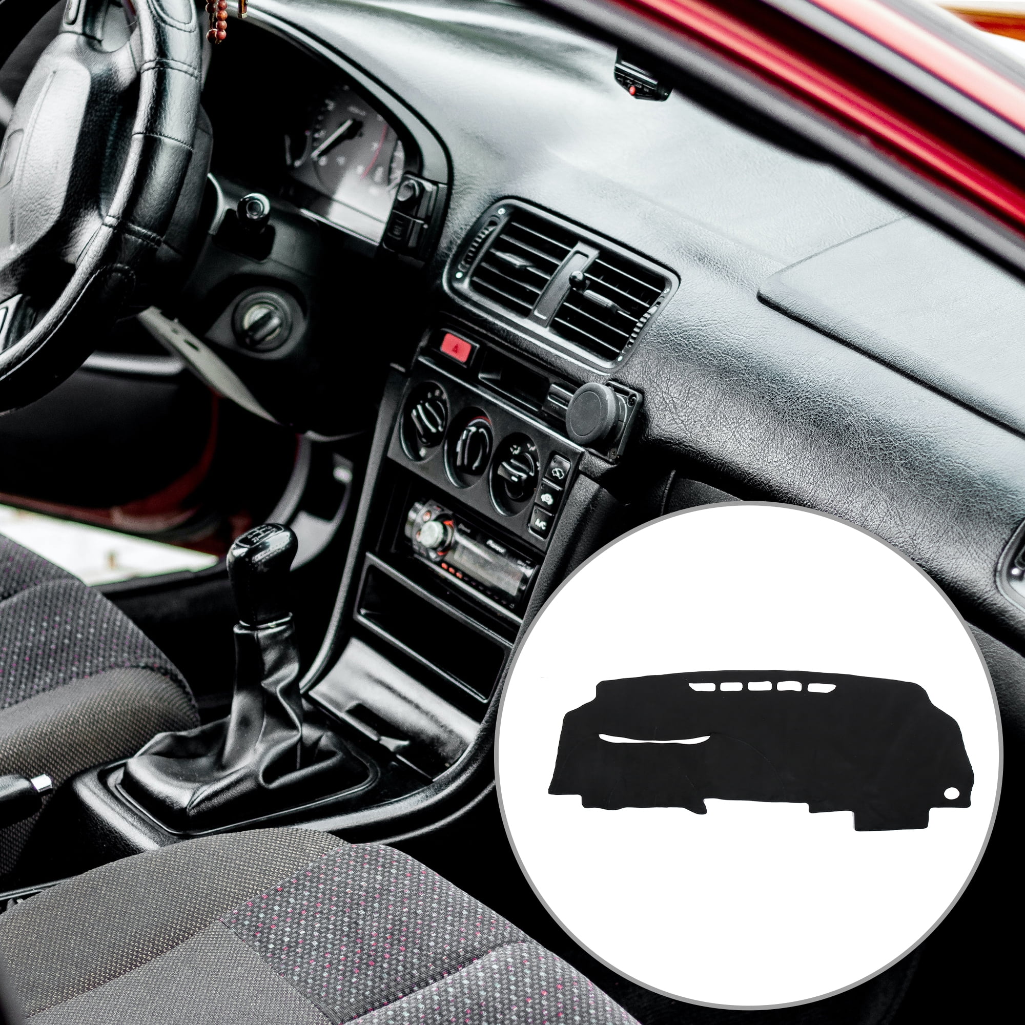 Unique Bargains Car Dashboard Cover Nonslip Mat Protector Carpet Black for Honda Civic