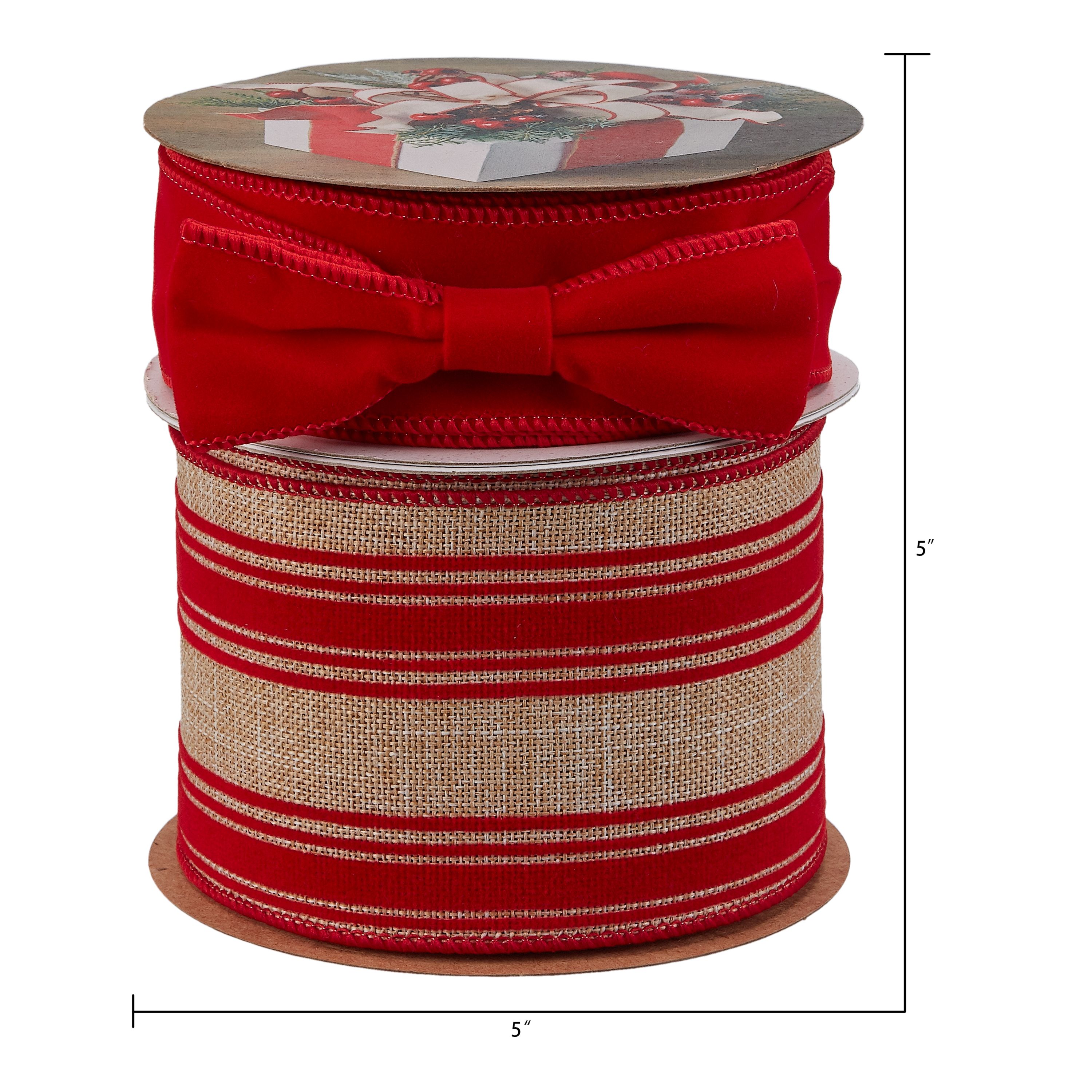 Holiday Time Red Christmas Ribbon Set, 2 Count - image 4 of 4