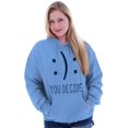 thumbnail image 4 of You Decide Happy Sad Emoticon Cute Unisex Plus Fleece Graphic Hoodie Brisco Brands 5X, 4 of 5