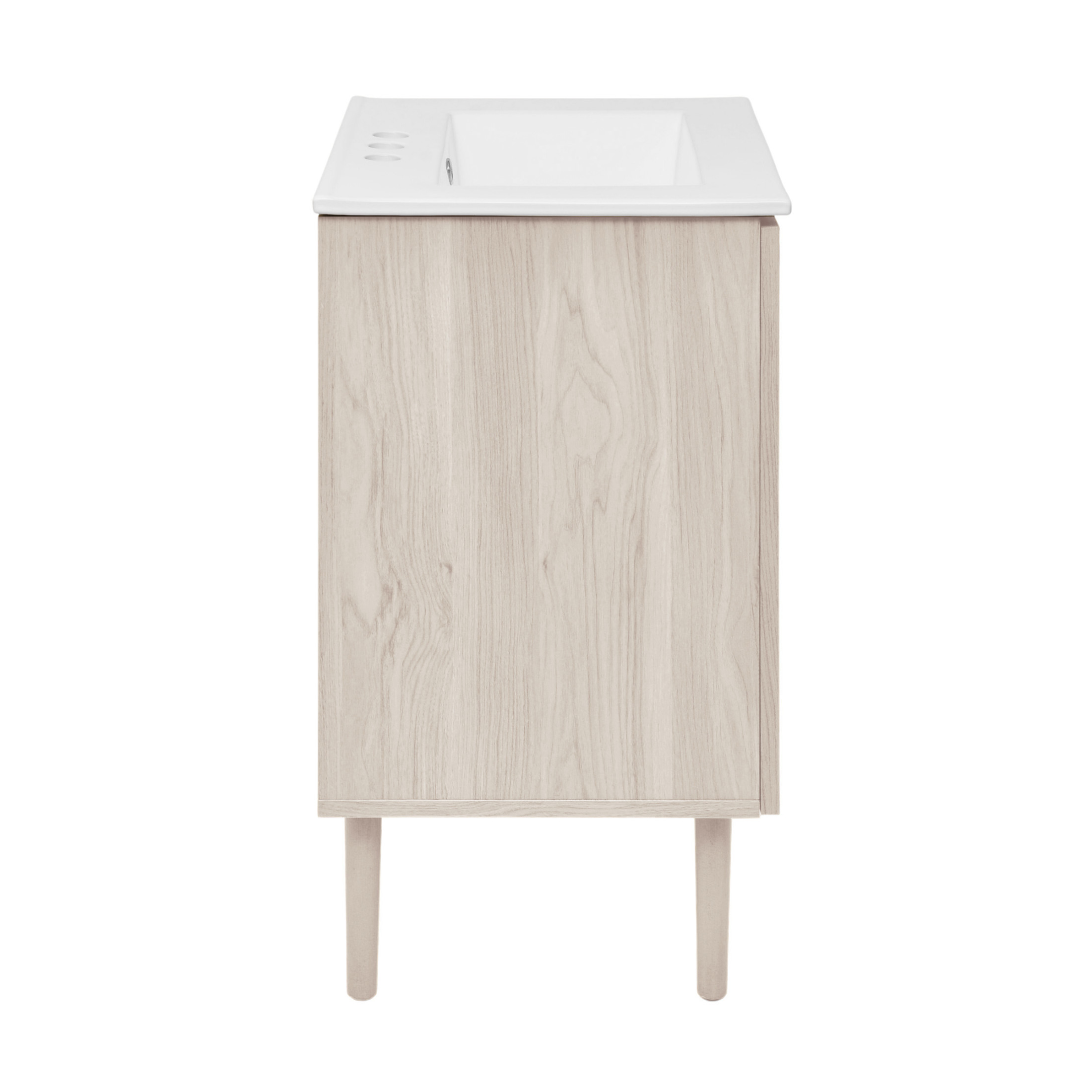 Bron 24" Freestanding Bathroom Vanity in White Oak with 3-Hole Centerset Sink Top