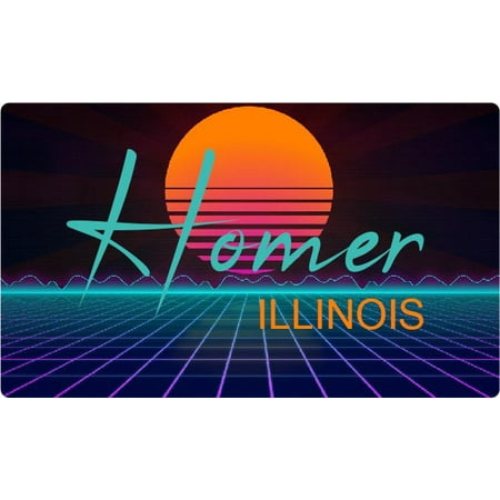 

Homer Illinois 4 X 2.25-Inch Fridge Magnet Retro Neon Design