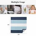 thumbnail image 5 of Navy Blue Aqua Stripe Cloth Napkins, Modern Art Horizontal Striped Washable and Reusable Dinner Napkins Set of 4, Table Napkin for Kitchen Party Birthday Wedding Hotel Housewarming 20"x20", 5 of 9