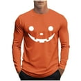 thumbnail image 2 of FDGIU Men's Halloween Graphic Tees Men Fashion Casual Print Sports Long Sleeves Round-Neck Blouses Shirts Casual Shirts, 2 of 5