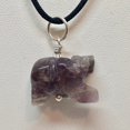 thumbnail image 2 of Amethyst Bear Pendant Necklace | Semi Precious Stone Jewelry | Silver Pendant, 2 of 7
