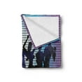 thumbnail image 2 of 70s Party Soft Flannel Fleece Blanket, Silhouettes of Couples Dancing in Night Club Energetic Classic Art Print, Cozy Plush for Indoor and Outdoor Use, 50" x 60", Aqua Black Purple, by Ambesonne, 2 of 5