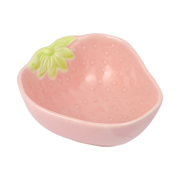 Ceramic Hamster Feeding Dish Strawberry Shaped Water Food Bowl for Mice