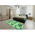 thumbnail image 5 of Ahgly Company Machine Washable Indoor Round Transitional Yellow Lawn Green Area Rugs, 4' Round, 5 of 7
