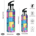 thumbnail image 2 of Yayeee 20oz Insulated Water Bottle Double Wall Stainless Steel with Flip Straw Lid, Colorful Geometric Pattern, 2 of 7
