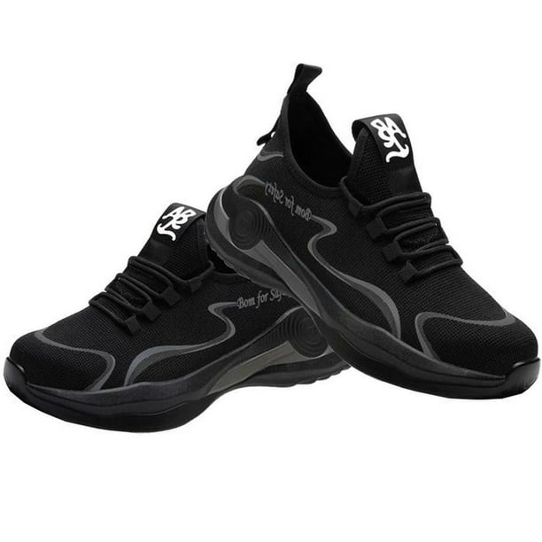 Tenis Botas Unisex Ligeros SafetyHikeBlack 6.5US 24.5MX Negro/Gris Plantilla Kevlar Suela EVA Punta de Acero Agujetas Li FootShack MXKHK-004