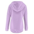 thumbnail image 6 of BODOAO Womens V Neck Button Down Hoodies Shirt Oversized Long Sleeve Hooded Henley Shirt Drawstring Pullover Tops Soild Printed Top Shirt Sweatshirt Zipper Pullover Sweatshirt with Pocket Purple Xxl, 6 of 7
