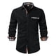 thumbnail image 1 of Blusa y camisa de manga larga con cuello vuelto para hombre, informal, de retazos a cuadros, con botones y cuello vuelto, blusa de manga larga para hombre, 1 of 7