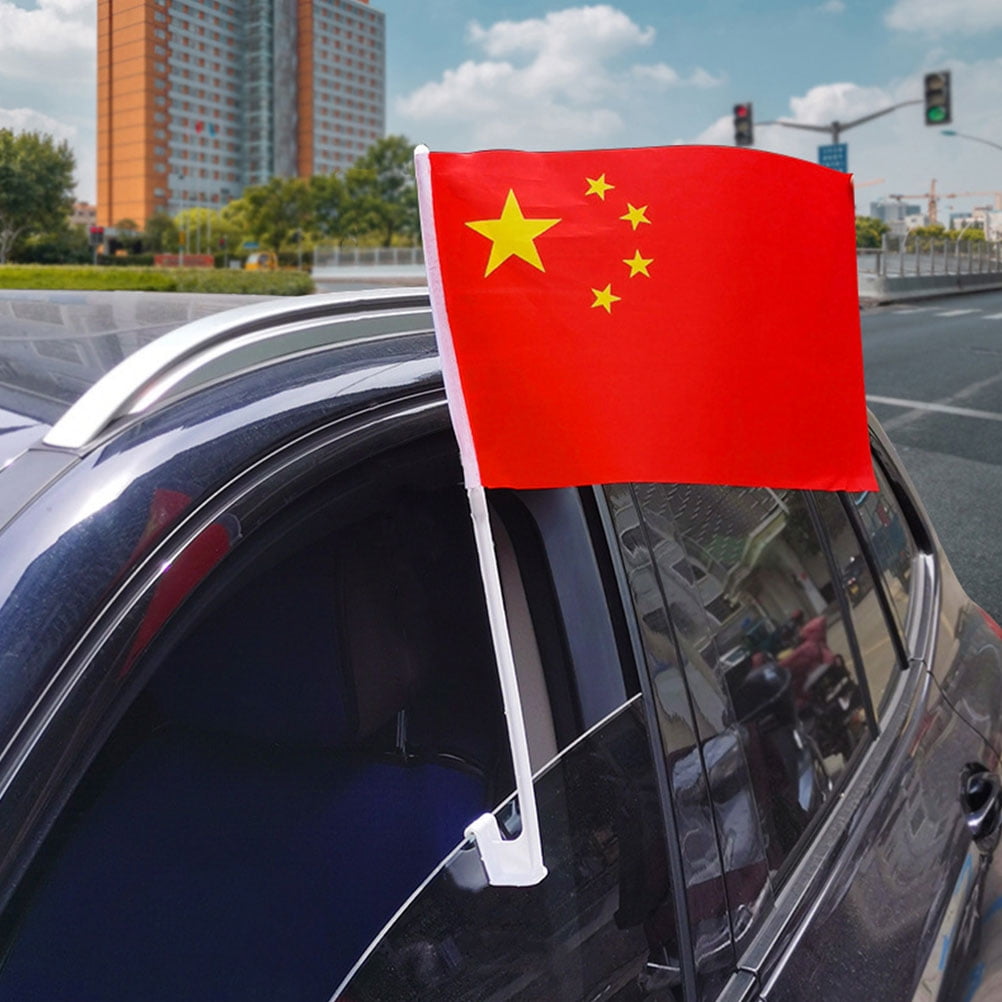 20 Pack Small Car Flags with Flagpoles and Holders, Window Mount Flagpole Set for Vehicles, and Easy to Install