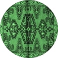 thumbnail image 1 of Ahgly Company Indoor Round Persian Emerald Green Traditional Area Rugs, 5' Round, 1 of 4
