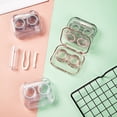 thumbnail image 4 of Transparent Tweezers Suction Stick Container Set Portable Contact Lens Box for Women Travel Contact Lenses Case, 2 Pcs, Green, 4 of 4