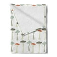 thumbnail image 2 of Mushroom Soft Flannel Fleece Throw Blanket, Pattern Pale Colored Boletus Porcini Amanita Toadstools Retro Organic Food, Cozy Plush for Indoor and Outdoor Use, 50" x 70", Multicolor, by Ambesonne, 2 of 5