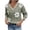 Army Green, variant on Wutalume Women's Casual Fashion Floral Jacquard V-Neck Knitted Sweater, Elegant Printed Top, Loose Fit Long Sleeve Pullover for Stylish Everyday Wear,Army Green L