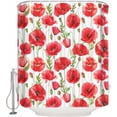 thumbnail image 3 of Spring Poppy Flowers Shower Curtain for Bathroom, Red Colorful Wildflower Flowered Floral Plant Shower Curtain Set, 3D Printing Waterproof Polyester Bath Decor 36x72IN with 12 Hooks, 3 of 6