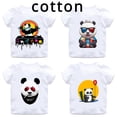 thumbnail image 2 of Camiseta de algodón con estampado de panda para niños y niñas, diseño bonito, DJ, hip-hop, panda, suave, cuello redondo, cómoda, 2 of 5