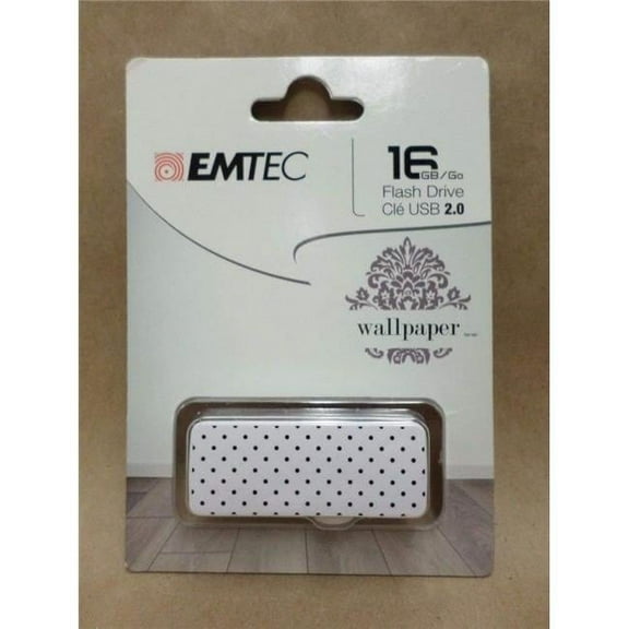 Emtec  16 GB USB 2.0 Wallpaper Black Dot Flash Drive