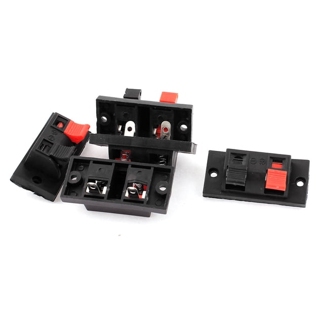 Unique Bargains 5pcs 2 Voies Jack Ressort Pousser la Plaque de Connecteur de Libération Haut-Parleur Bornier