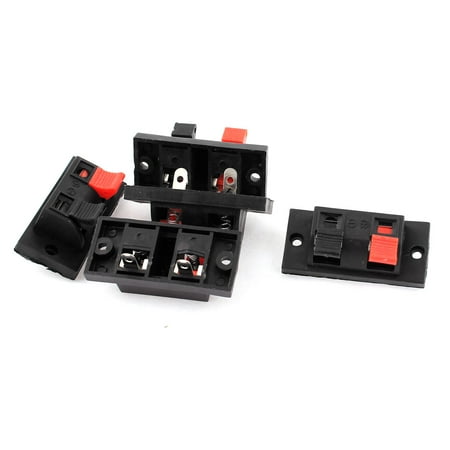 5pcs 2 Way Jack Spring Push Release Connector Plate Speaker Terminal Strip Block