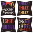 thumbnail image 1 of (45x45 CM 4 Piezas A) Funda de Cojín Estampada Patrones de Halloween Lindos Fantasmas y Murciélagos Funda de Almohada Decorativa Accesorio para Dormitorio Sala de Estar Oficinas Cafetería Balcón Coj, 1 of 5
