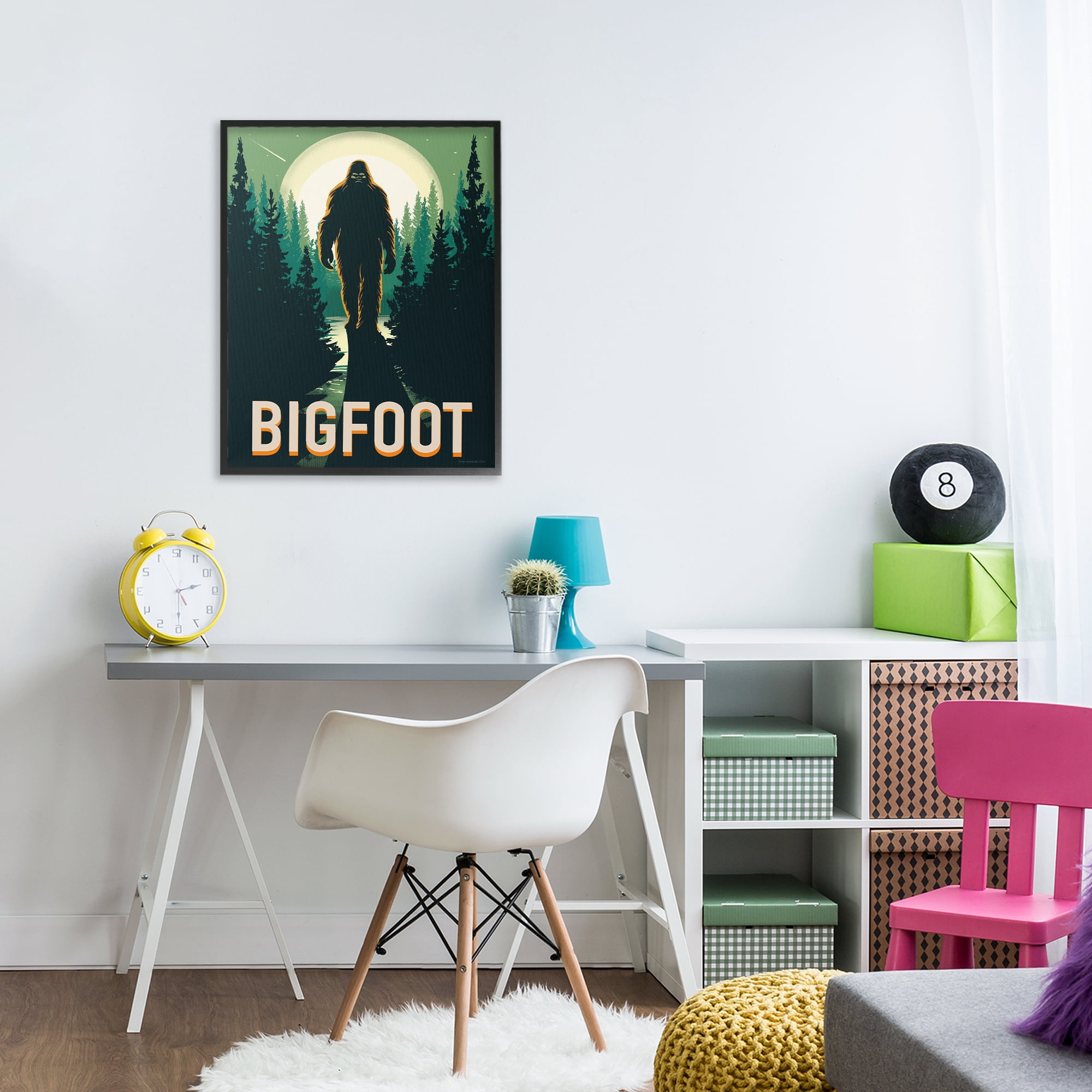 Stupell Industries Cryptid In The Woods Black Framed Giclee Art, design by Omar Escalante