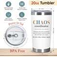 thumbnail image 4 of Thank You Gifts for Women - Chaos Coordinator Insulated Coffee Tumbler with Lid 20 oz - Gifts for Friend, Teacher Retirement Birthday Gifts for Women, Coworkers,, 4 of 8