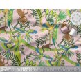 thumbnail image 3 of Soimoi Poly Georgette Fabric Branches,Parrot & Leopard Jungle Print Fabric by the Yard 42 Inch Wide, 3 of 3