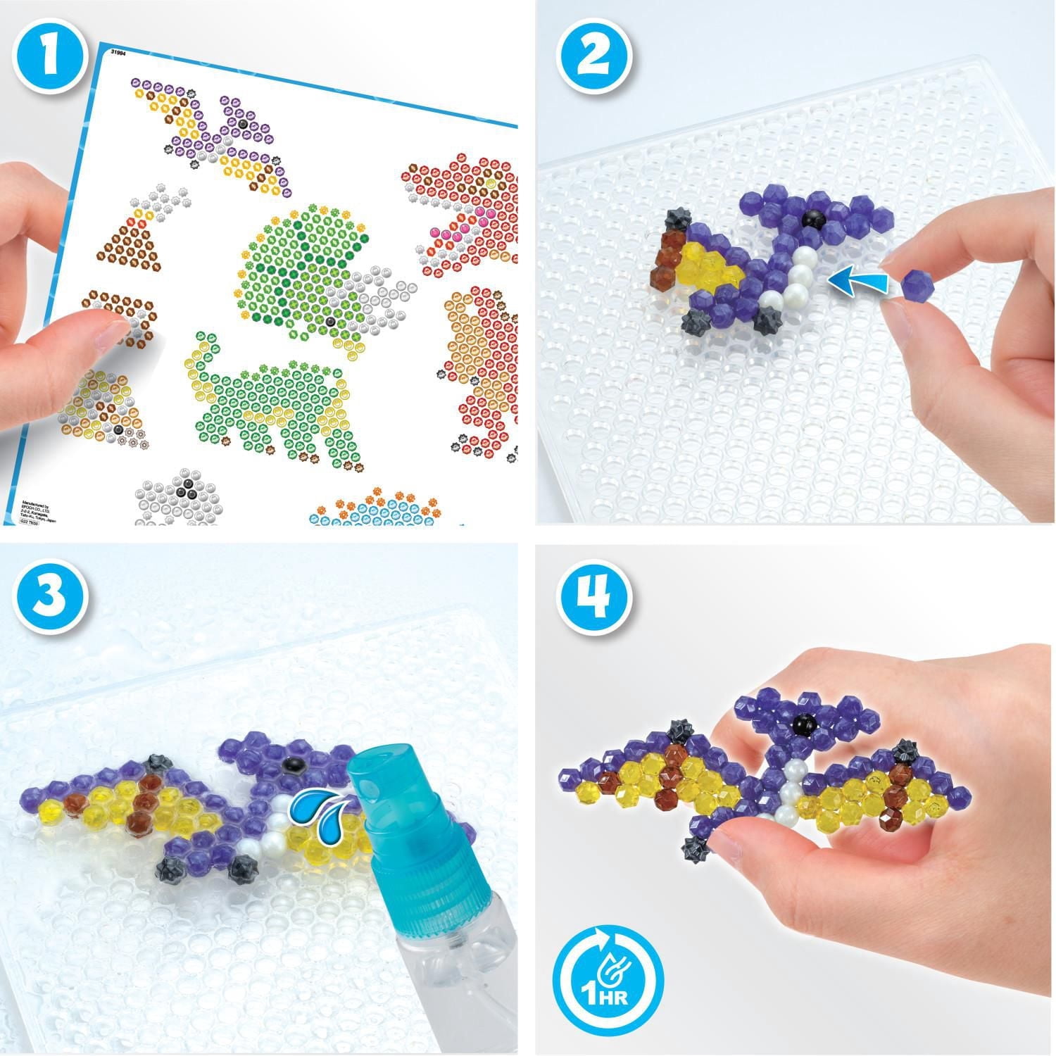 Aquabeads Dinosaur World, kit complet d'art et d'artisanat pour enfants – plus de 1 200 perles