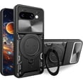 thumbnail image 1 of KOMI Case for Google Pixel 9a with Rotatable Kickstand, Military Grade Shockproof Protective Phone Case with Slide Camera Cover for Google Pixel 9a Black, 1 of 5