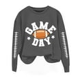 thumbnail image 5 of Game Day Sweatshirt for Women Long Sleeve Football Shirts Crewneck Graphic Pullover Tops Cute Mom Cheers Sweater 2025 Dark Gray L, 5 of 5