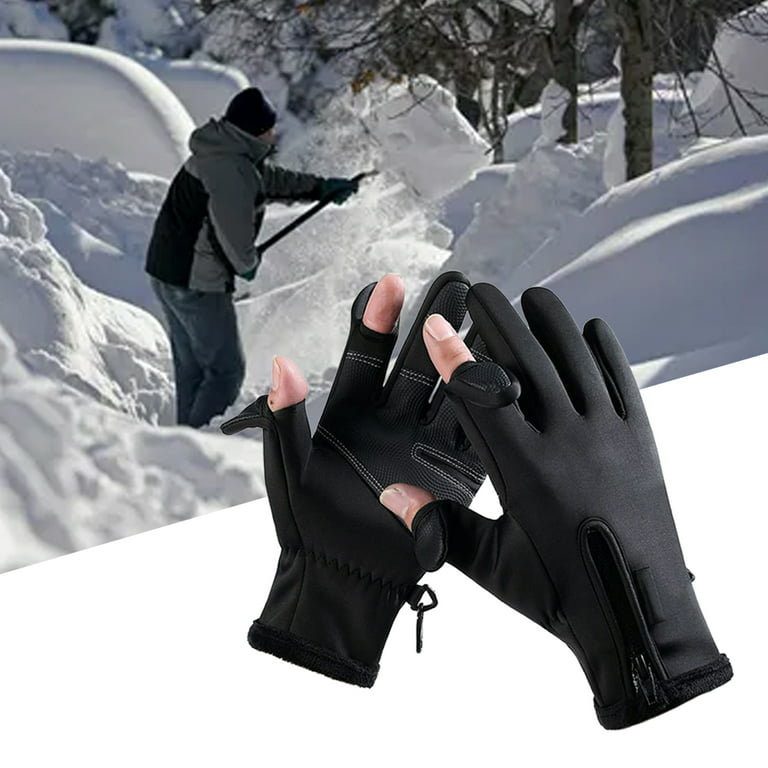 Waterproof Anti-Slip Fishing Gloves Two-Finger Winter Cycling