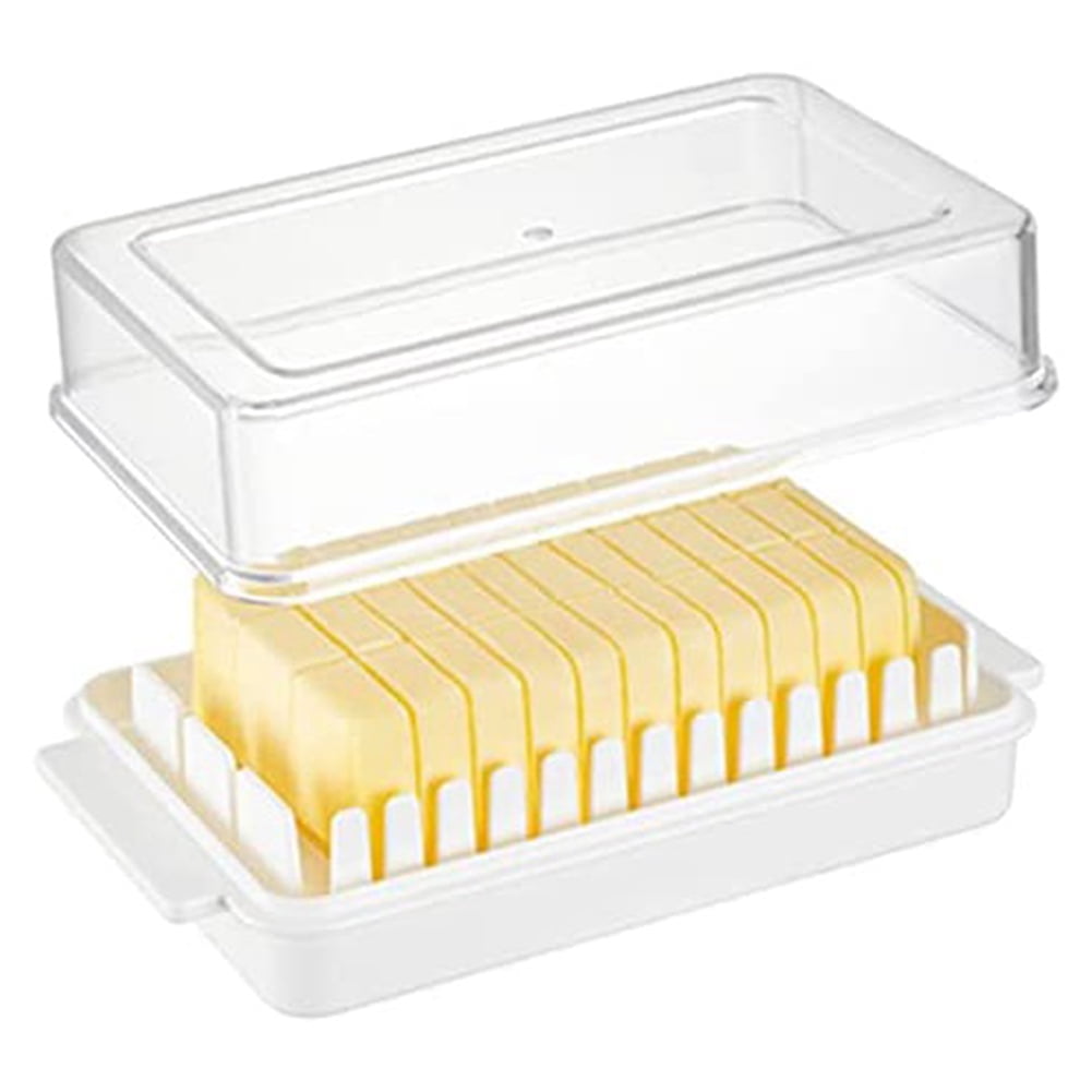 GDHOME Butter Cut Storage Box with Lid Refrigerator Cheese & Cheese Storage Box