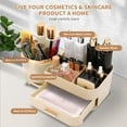thumbnail image 3 of Organizador de maquillaje Beborxue que gira 360° con cajones, color blanco arroz, 3 of 8