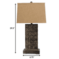thumbnail image 2 of 4.75" x 9.5" x 29.5" Brown, Vintage With Metal Pedestal - Table Lamp, 2 of 3