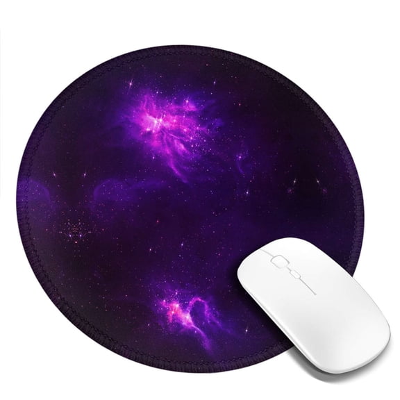 Nebula Galaxy Purple Small Round MousePad 7.9x7.9 Inches Non-Slip Rubber Base MousePad for Office Laptop Computer