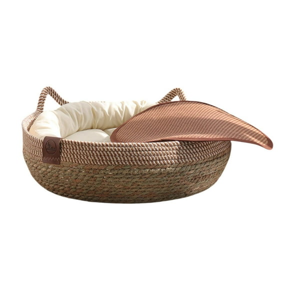 Nido de cesta de cama de gato, cómodo con un cojín extraíble, scratcher suave de cuatro temporadas, tabla de rascado de gatos para gatos grandes de S
