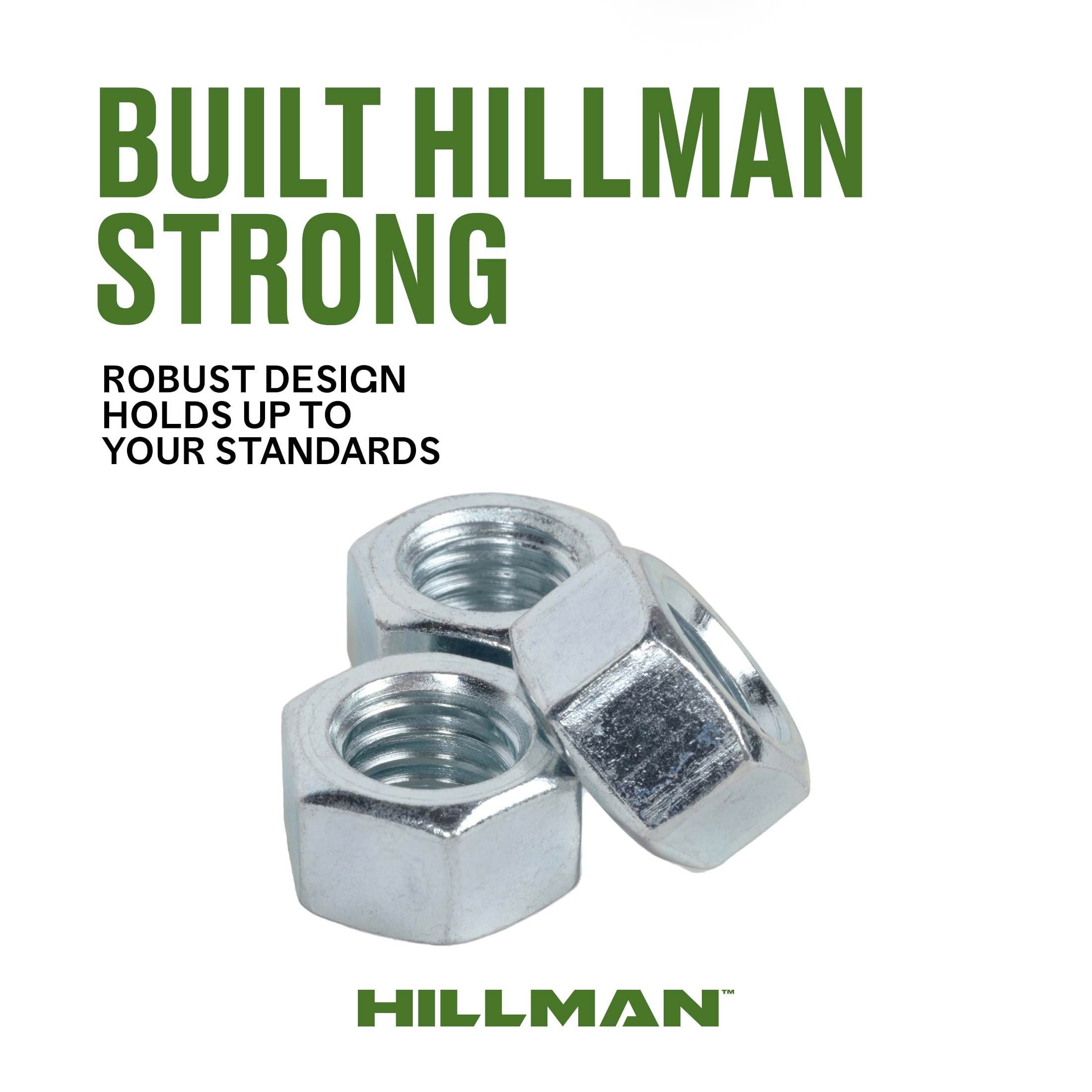 (8 pack) Hillman Hex Nuts 1/2"-13 Screw Thread, Zinc Finish, Steel, Pack of 5
