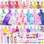 ECORELF 100 Pcs Doll Clothes and Accessories Set for 11.5 inch Doll -Complete Fashion Outfit Collection for Girls